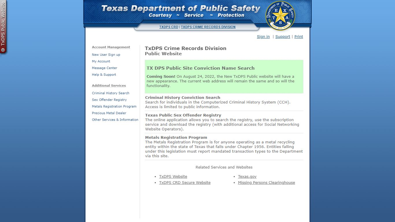 Home | TxDPS Crime Records Division