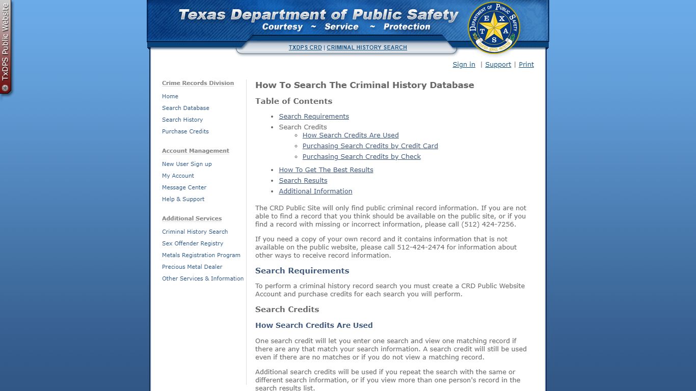 How To Search The Criminal History Database - Texas